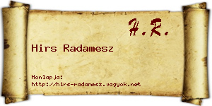 Hirs Radamesz névjegykártya